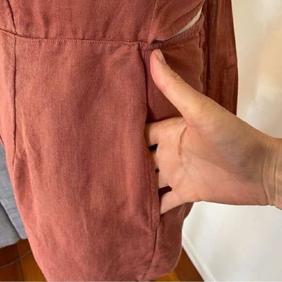 Urban Outfitters Rose Pink Kai Ruffle Tie-Back Romper Size 4 - Picture 8 of 14